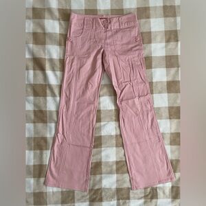 Vintage Y2K Zinc size 5 Light Pink Flare Pants with cute buttons on pockets